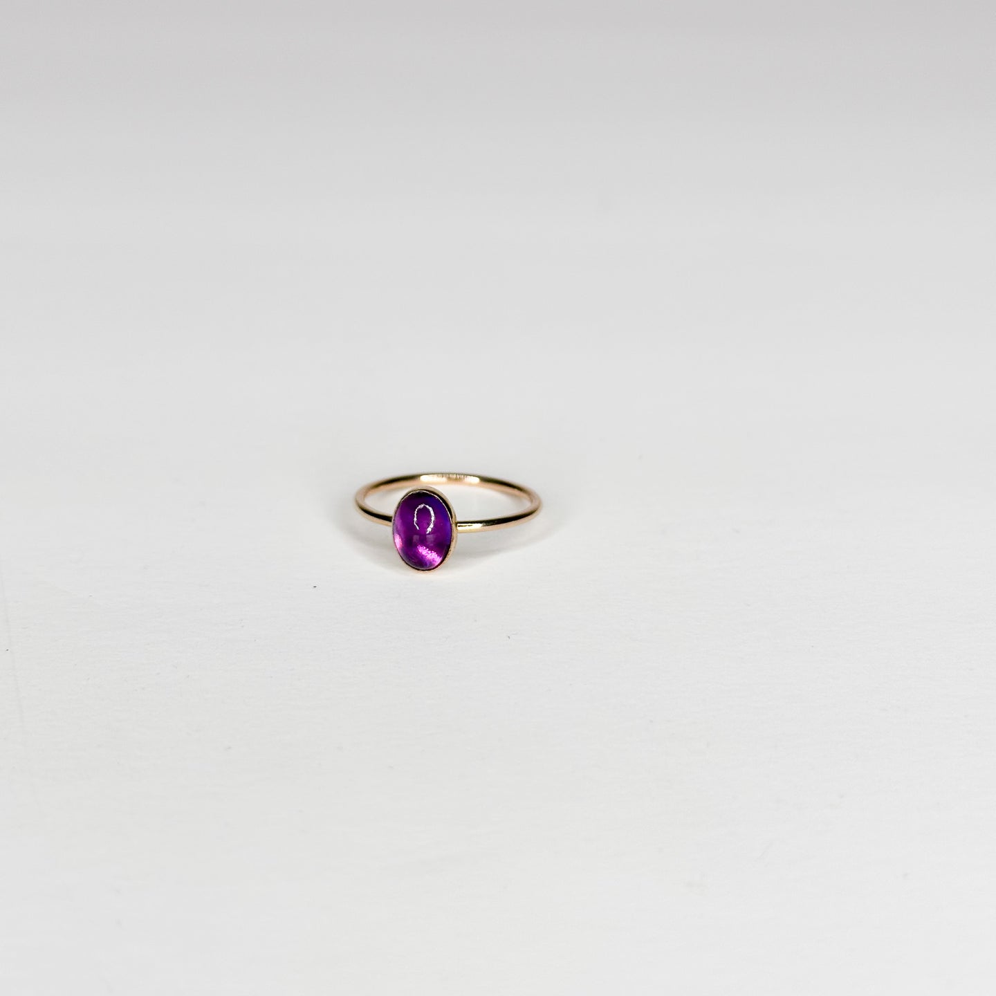 Amethyst 14K Gold-Filled Oval Ring | Size 6