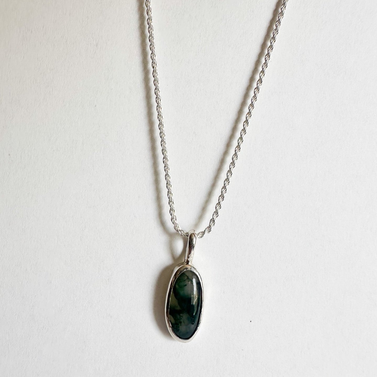 Green Moss Agate Pendant