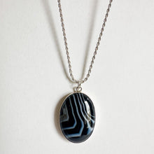 Load image into Gallery viewer, Black Lace Agate Pendant Large
