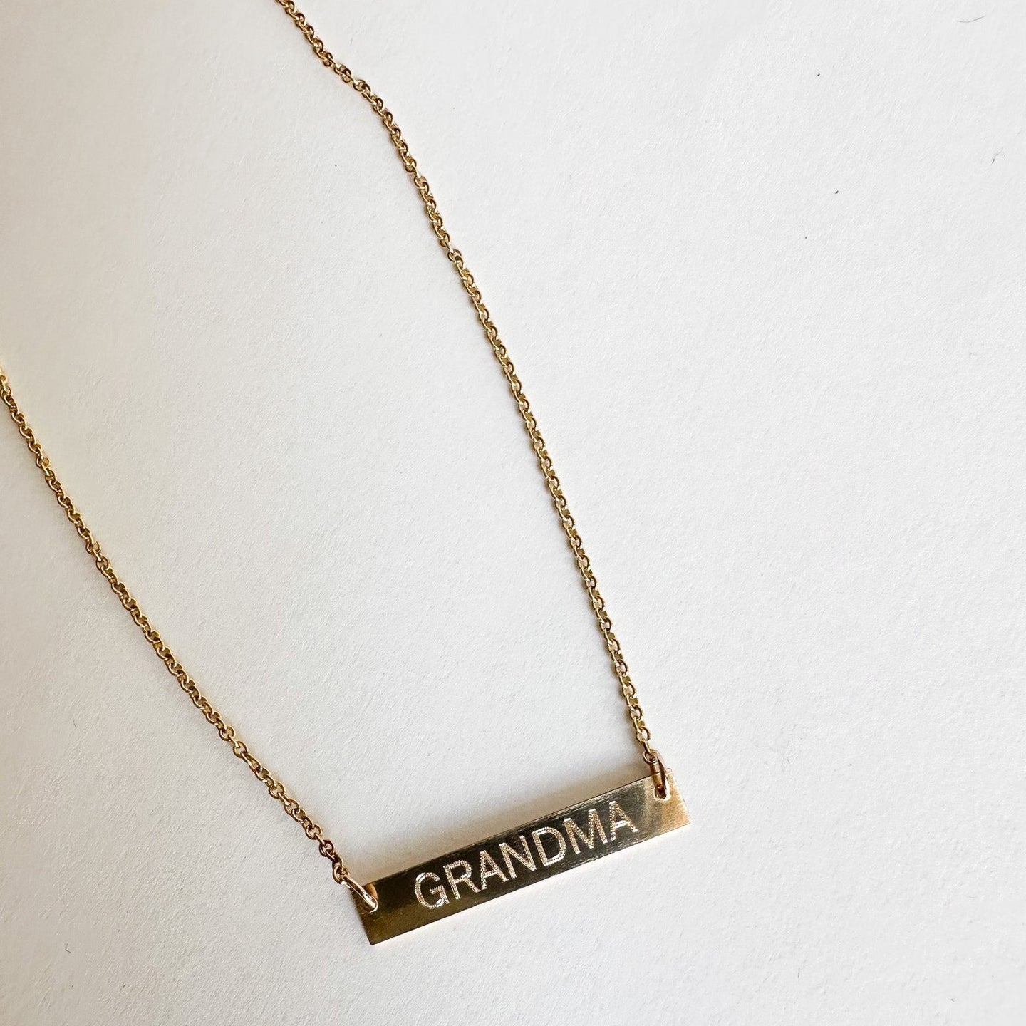 Engraved Bar Necklace