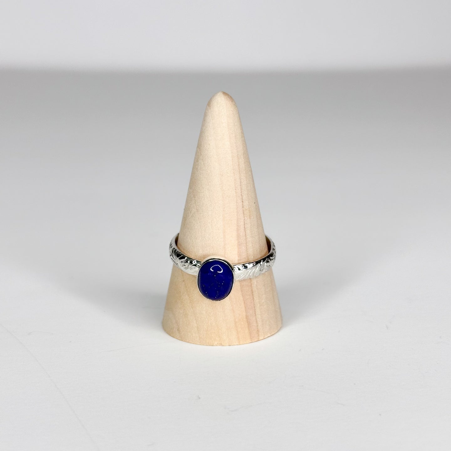 Lapis Flora Sterling Silver Ring | Size 12.5