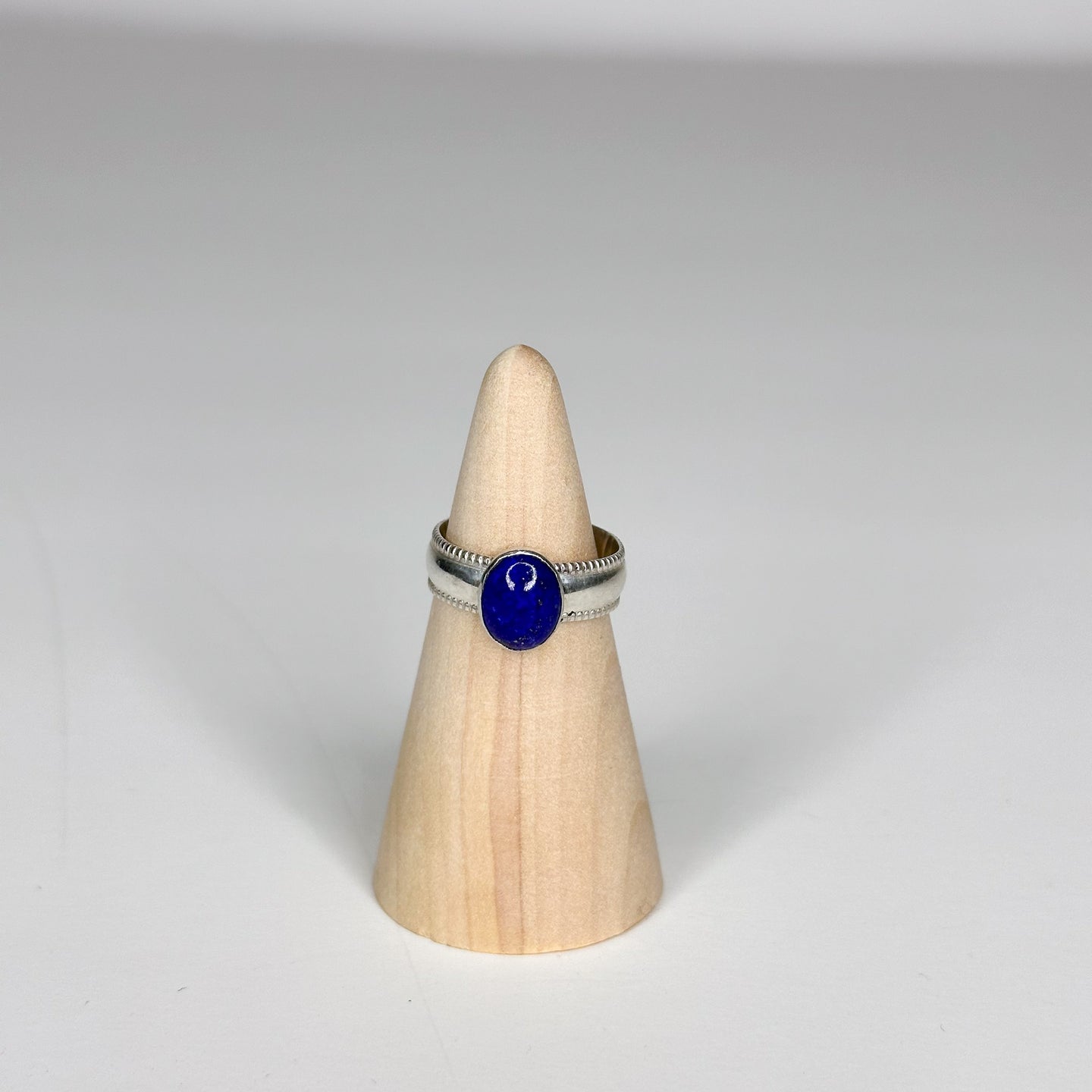 Lapis Bold Crown Sterling Silver Ring | Size 5