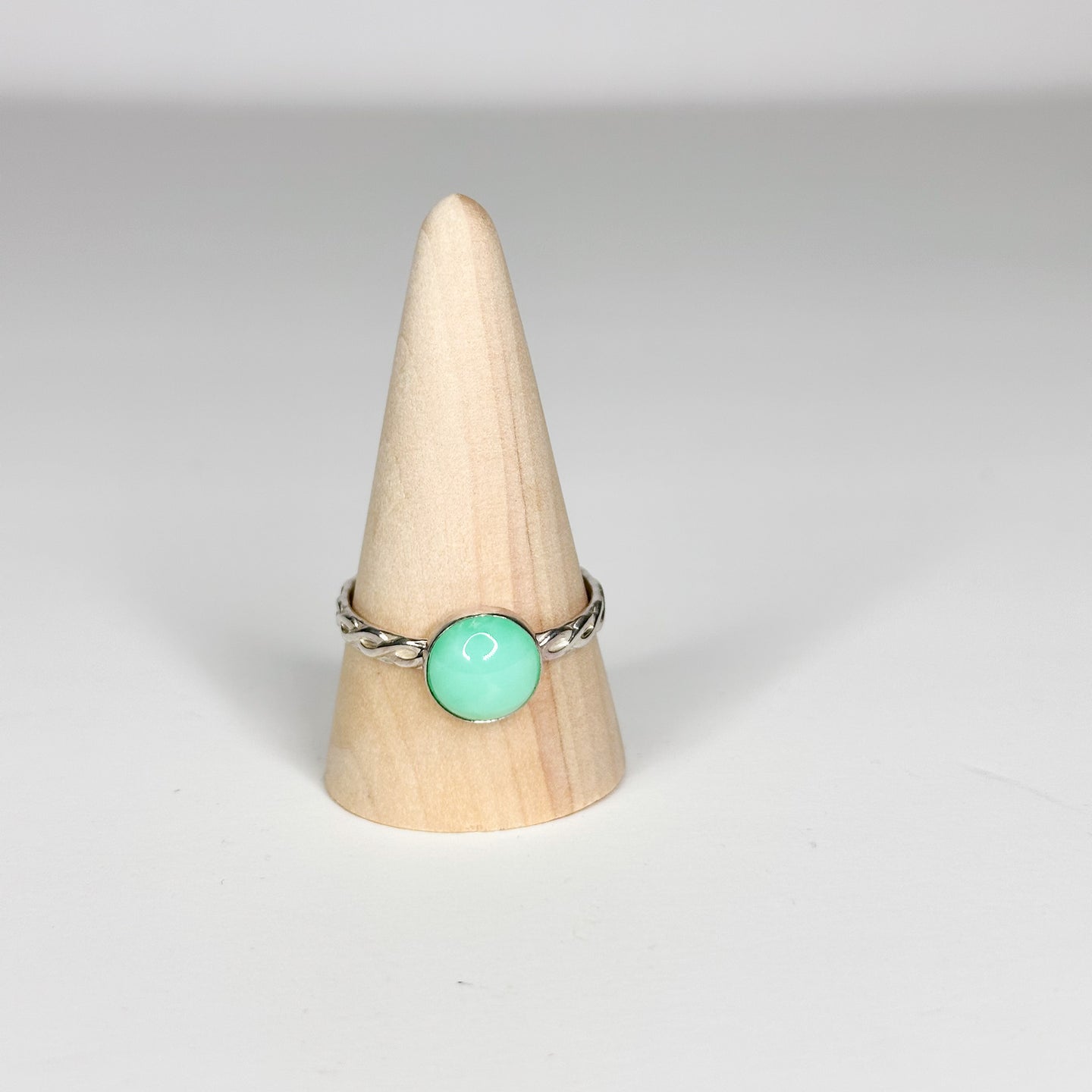 Mint Chrysoprase CigarBand Ring | Size 13