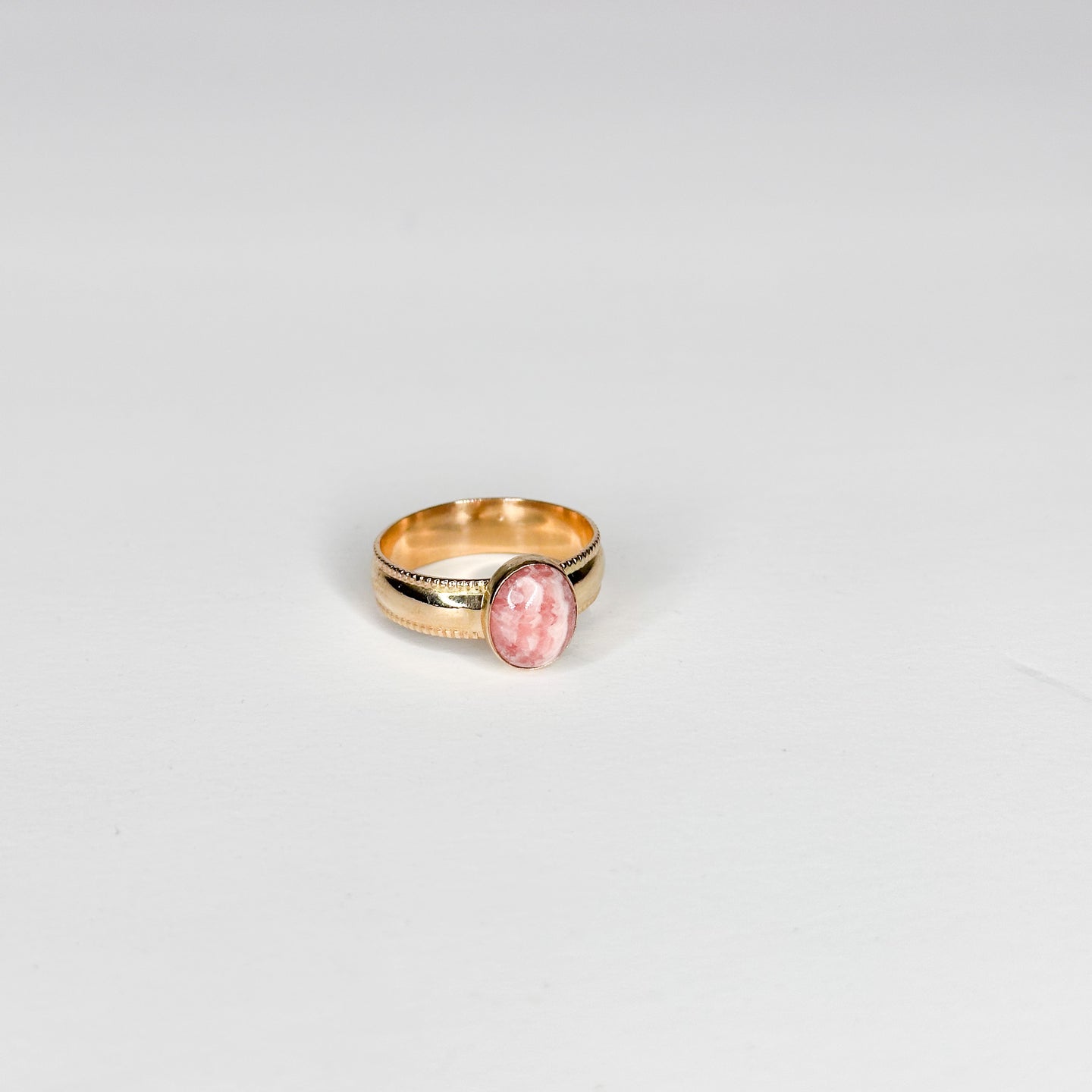 Rhodochrosite Bold Crown Ring | Size 8.5